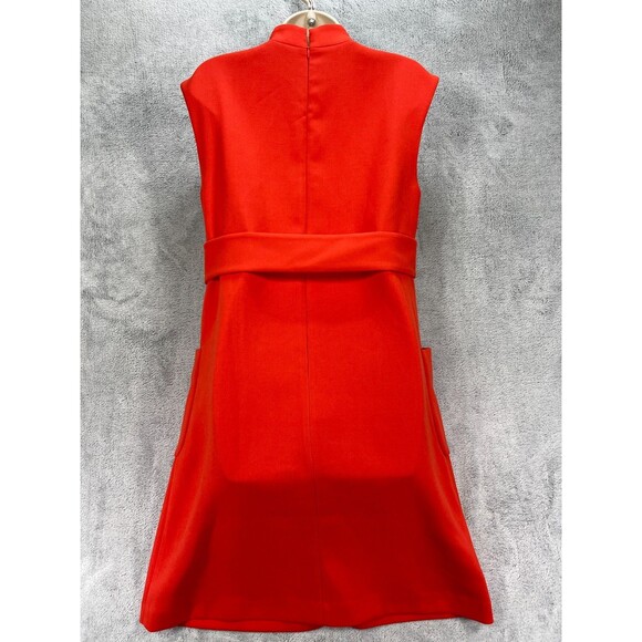 The J. Peterman Nora Shift Dress Womens XS Burnt Orange Stretch Twill Back Zip - Picture 2 of 15